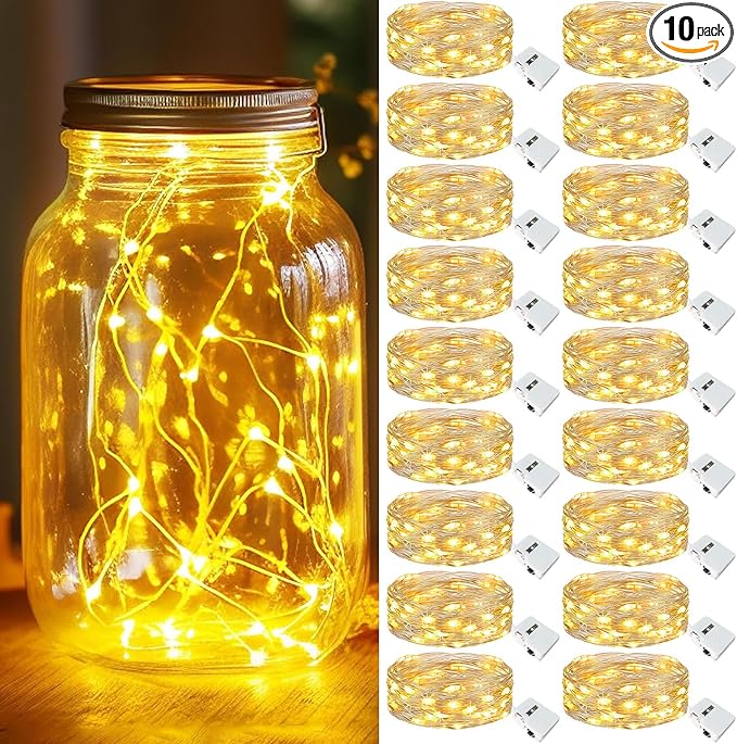 kolpop 18 Pack LED Fairy Lights Battery Operated, 7FT 20 LED Mini Twinkle by kolpop