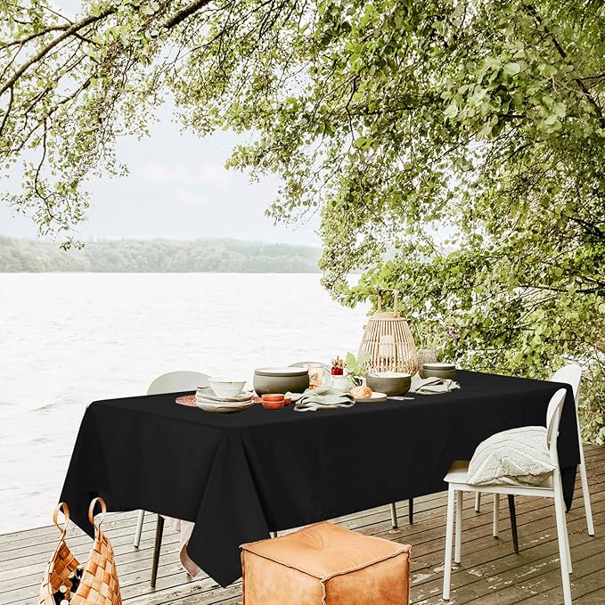 10 Pack Polyester Tablecloth, 60 x 102 Inch Black Polyester Table Cloth - Image 4