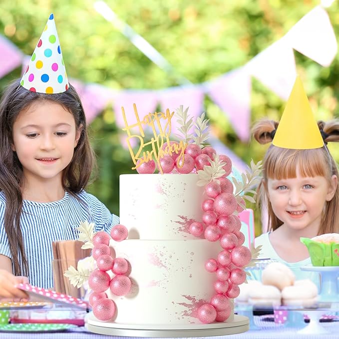 MIAHART Ball Cake Toppers Boho Grass Cake Topper Ball Cake Insert Decoration - Image 7