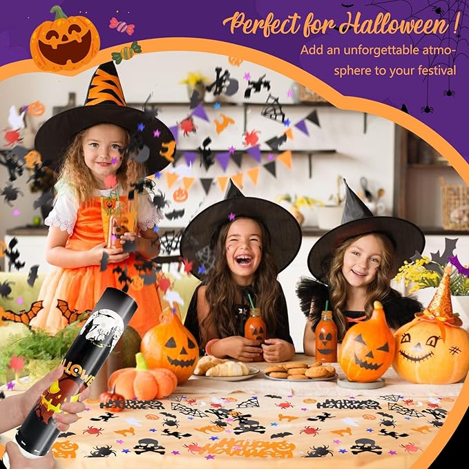 4 Pack Halloween Confetti Poppers, 12 Inch Confetti Cannon Party Poppers - Image 6