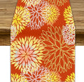 Yellow Floral Table Runner, Chrysanthemum Autumn Spring Summer Vintage Modern by ShiTingYu