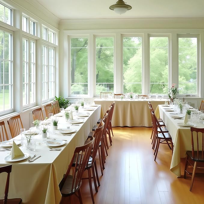 Fitable 10 Pack Rectangle Tablecloths: Stain Resistant Wrinkle Free Fabric - Image 6