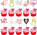 30 PCS Bride to Be Cupcake Toppers Wedding Cake Toppers I Do Love Heart Ring by ZHUOWEISM