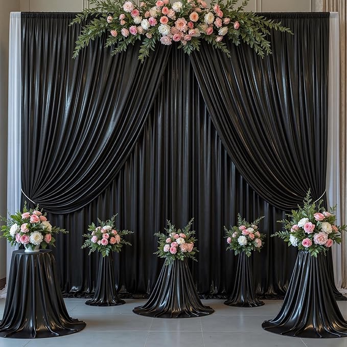 Outpain Thick 10 ft x 10 ft Black Sequin Backdrop Curtain - Image 7