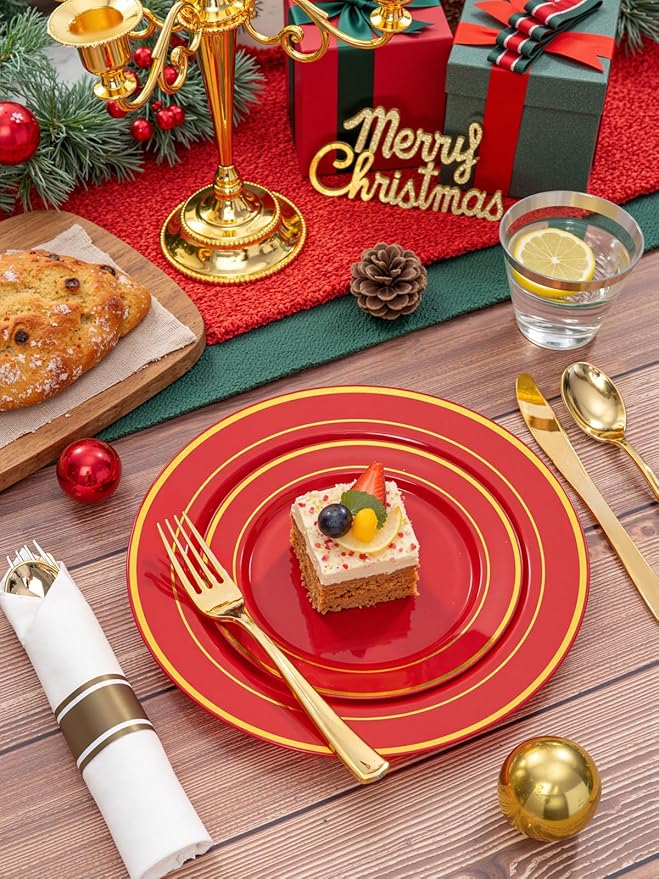 175 Pieces Christmas Plastic Plates - Image 6