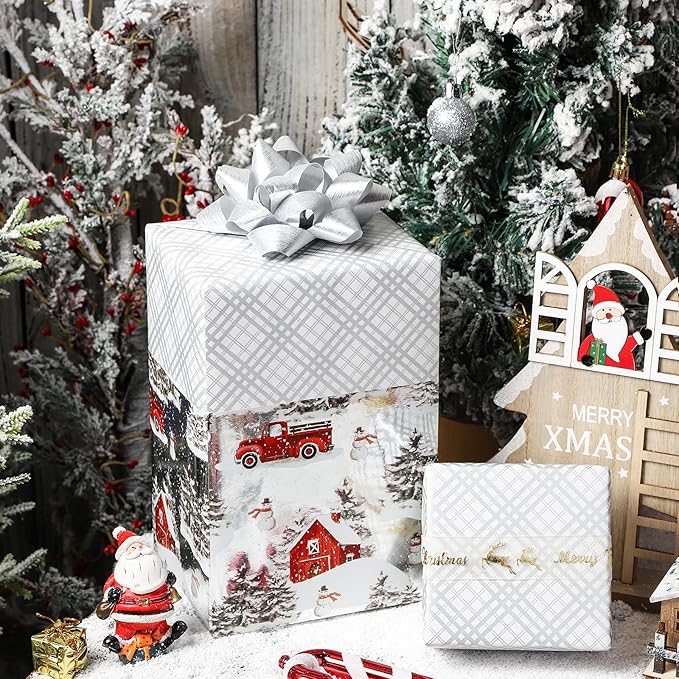 LeZakaa Christmas Silver Wrapping Paper Jumbo Roll - Image 2