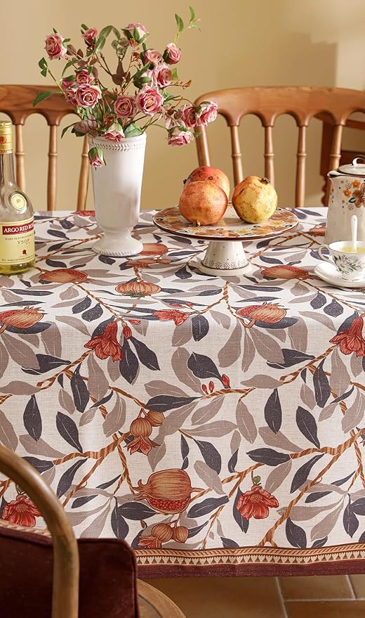patdrea Designer Linen Small Square Tablecloth, Fall Framhouse French - Image 8