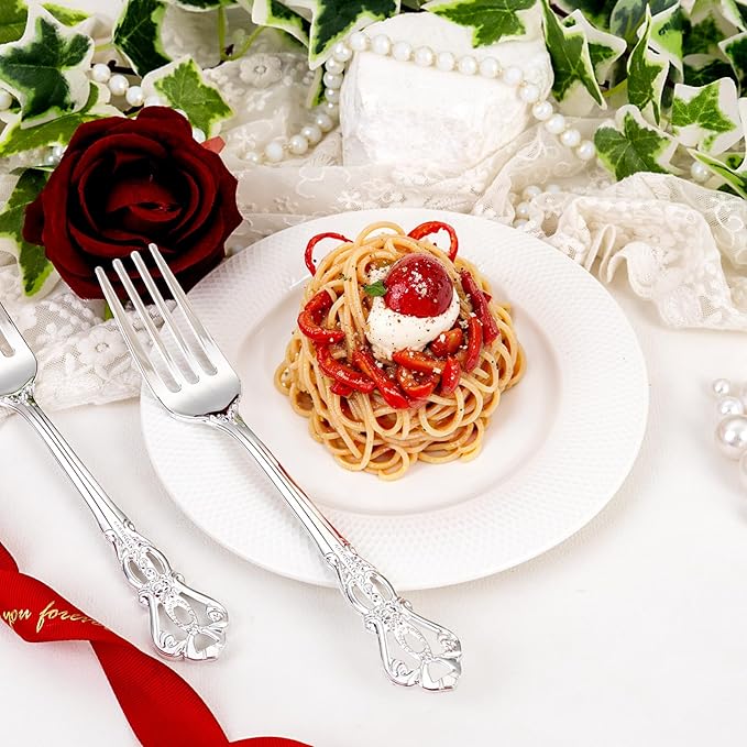 30PCS Silver Plastic Forks - Image 5