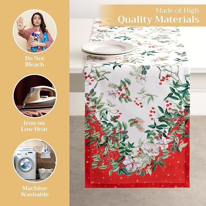 Maison d' Hermine Table Runner 100% Cotton Double Layer Table Runners 108 - Image 3