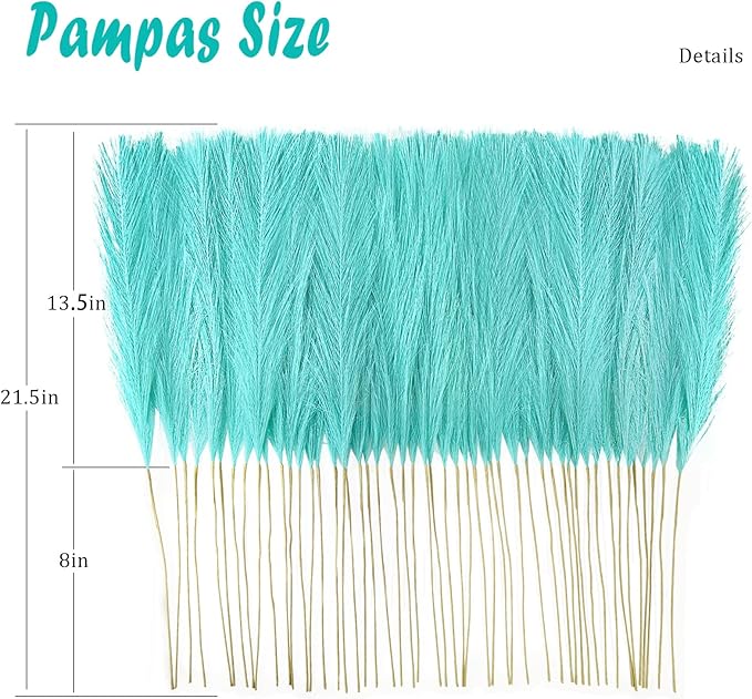 50pcs Faux Pampas Grass, 21.6" Short Artificial Pompous Grass Branches - Image 4