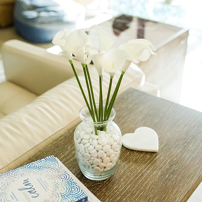 Galashield Flat Glass Marbles for Vases White Glass Gems Beads Pebbles Vase - Image 5