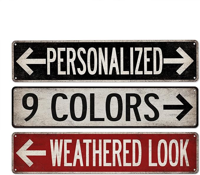 Custom Vintage Street Sign Personalized Directional Signs by ChicoCreekSigns