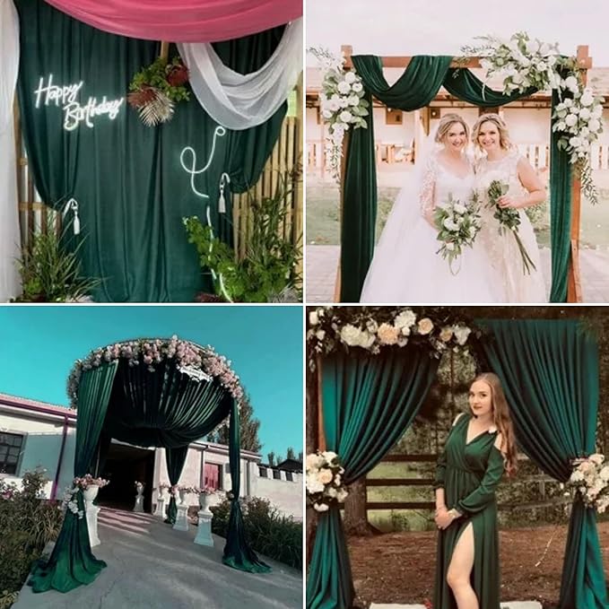 4 Panels Wedding Arch Draping Fabric 28" x 20 Ft Chiffon Wedding Arch Drapes - Image 5
