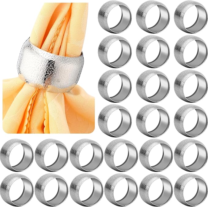 Lallisa 24 Pcs Gold Napkin Rings Metal Napkin Ring Holders by Lallisa