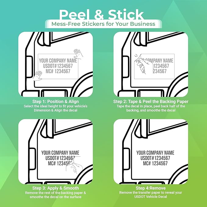 Custom USDOT Truck Decal, Company Name & Registration Stickers, Vinyl Lettering - Image 6