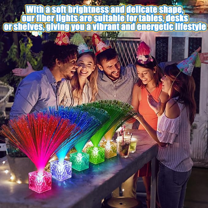 Amylove 8 Pcs Mini Fiber Optic Lamps Bulk Small LED Light up Table Centerpieces - Image 5
