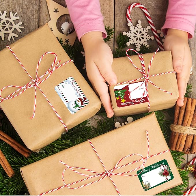 200PCS Christmas Gift Tag Stickers, Xmas Self Adhesive Name Tags Labels - Image 4