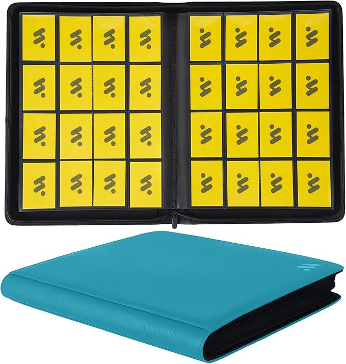 Premium 1000+ Pockets Card Binder, 16 Pockets Trading Card Binder Ringless Side by MORABTO