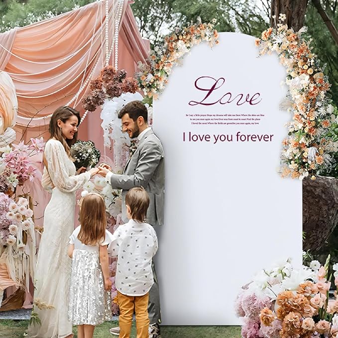 Arch Backdrop Stand Cover 5Ft White Thick Spandex Fabric Arch Backdrop Cover - Image 2