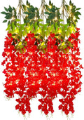 12 Pack Red Wisteria Hanging Flowers Garland by Luerbi