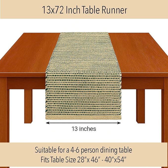 Chardin Home Natural Jute Table Runner 13x72 Inch – Vintage Boho Rustic Table - Image 4