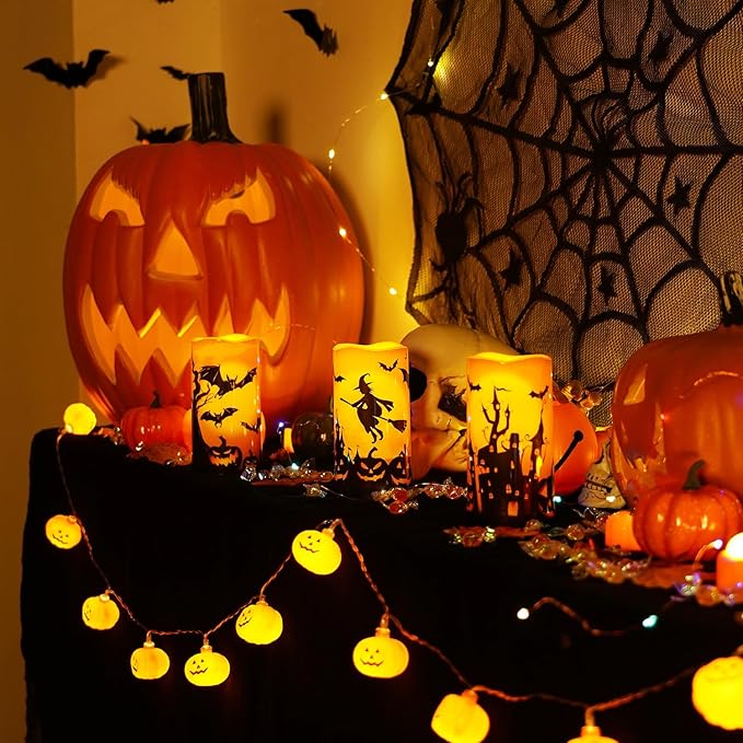 Homemory Halloween Candles, Outdoor Waterproof Printed Decals Battery Operated - Image 3