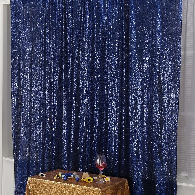 Poise3EHome Blue Sequin Backdrop, 10FT x 10FT Sequin Photography Backdrop - Image 5