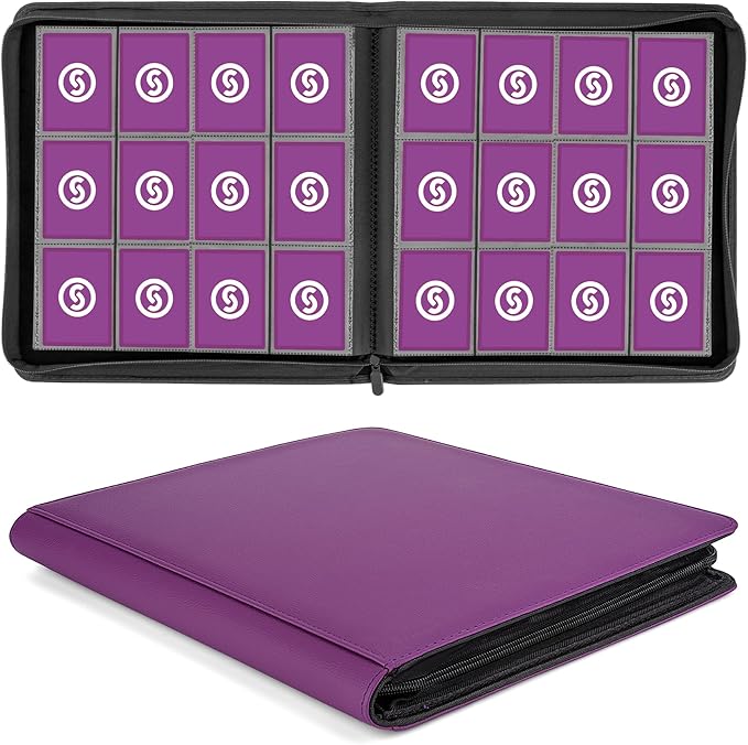 SMYV 12 Pocket Trading Card Binder, Premium PU Cover Card Binder by SMYV