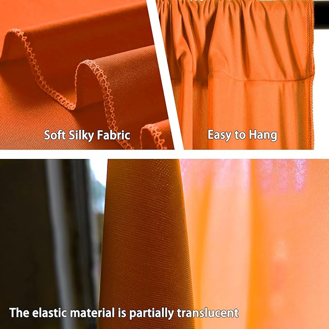 10 x 7 Feet Orange Backdrop Curtain - Image 3