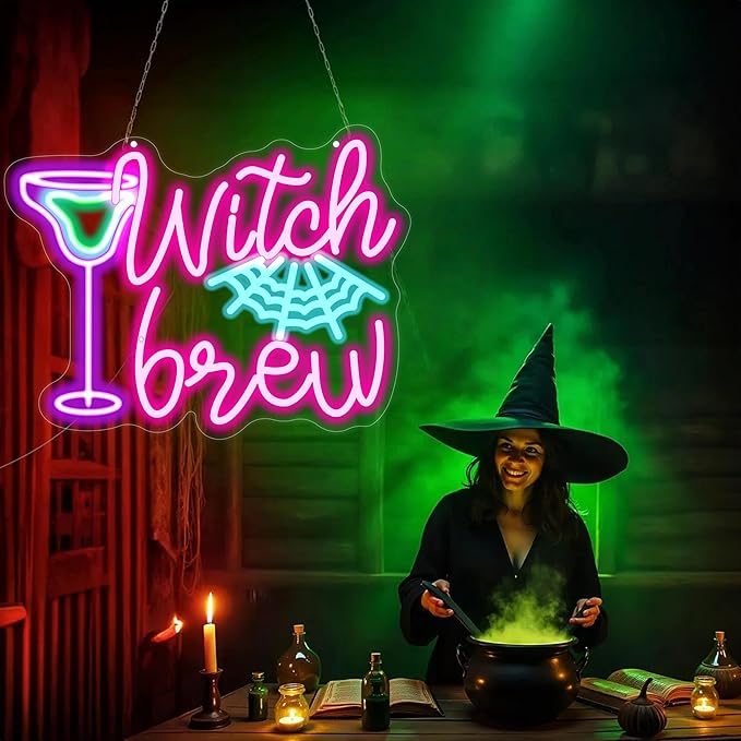 Witch Brew Neon Sign, Witches LED Light, Halloween Neon Sign, Gothic Decor Sign - Image 6