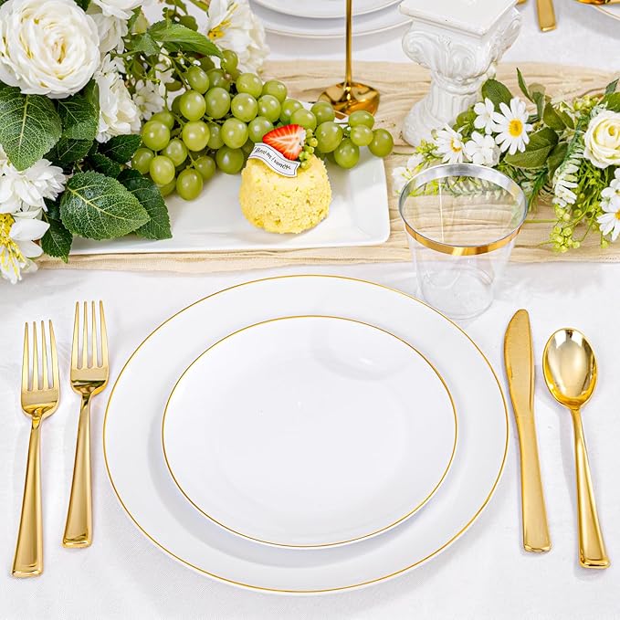KIRE 175PCS Gold Plates Disposable - Image 6