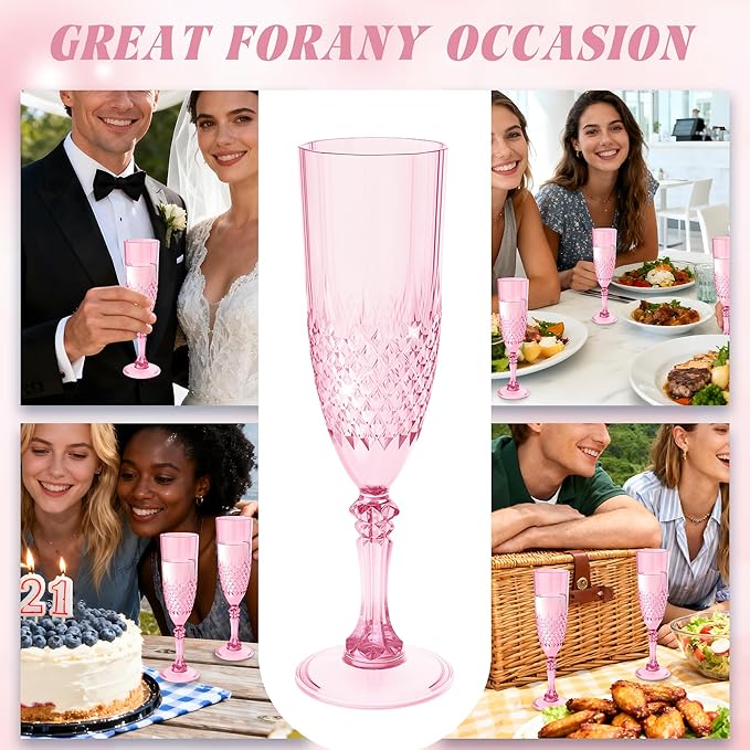 Plastic Champagne Flutes, for Weddings Bachelor Parties Toasting and Events - Image 4