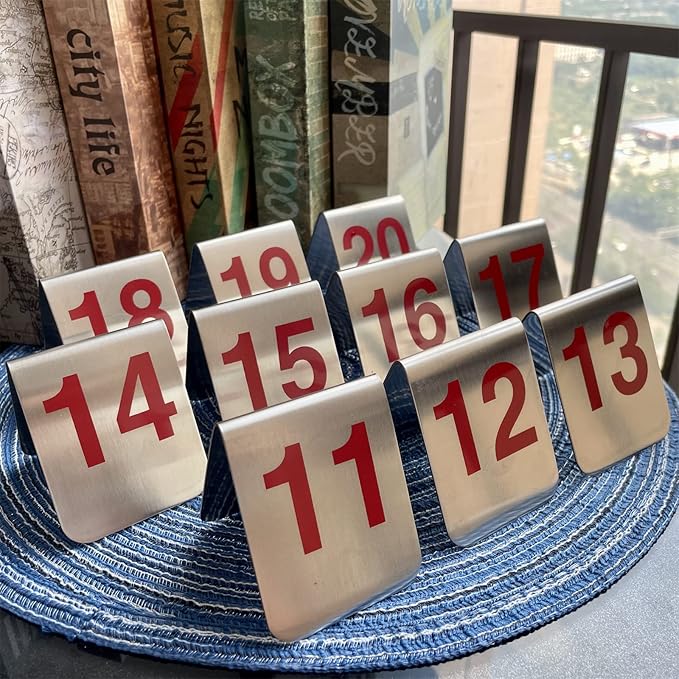 10 Pcs Metal Place Cards Stackable Tent Style Table Numbers，Place Card Holders - Image 3