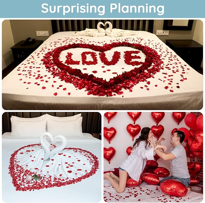Suream 600 Pcs Flower Petals for Wedding, Flower Girl Basket, Romantic Night - Image 6