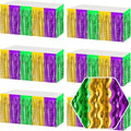 6 Pack 29 x108 Inch Gold Green Purple Wave Foil Fringe Table Skirts Metallic by Ferwzsr