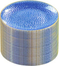 Rubtlamp 60 Pieces Blue Gold Plastic Plates by Rubtlamp