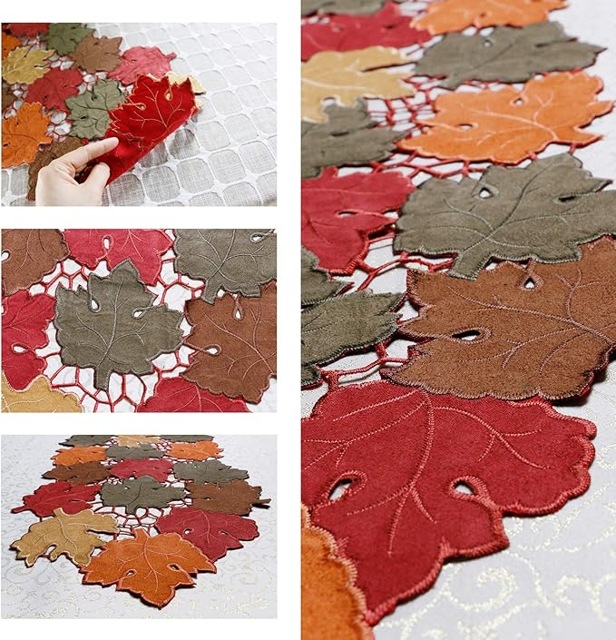 OWENIE Fall Table Runner 36 Inches Long, Short Small Thanksgiving Table Runner - Image 2
