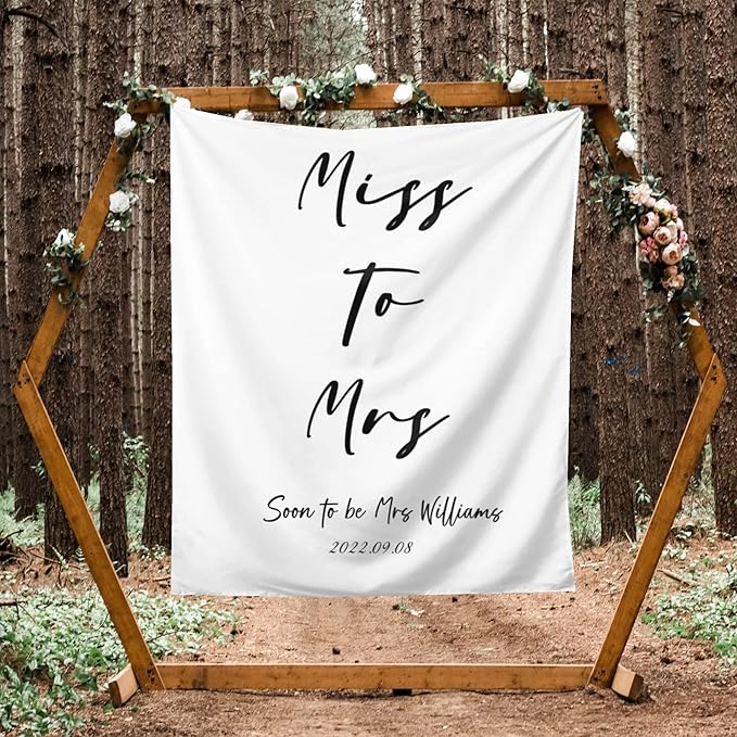 Miss to Mrs Backdrop, Custom Tapestry by DEVONDESIGN