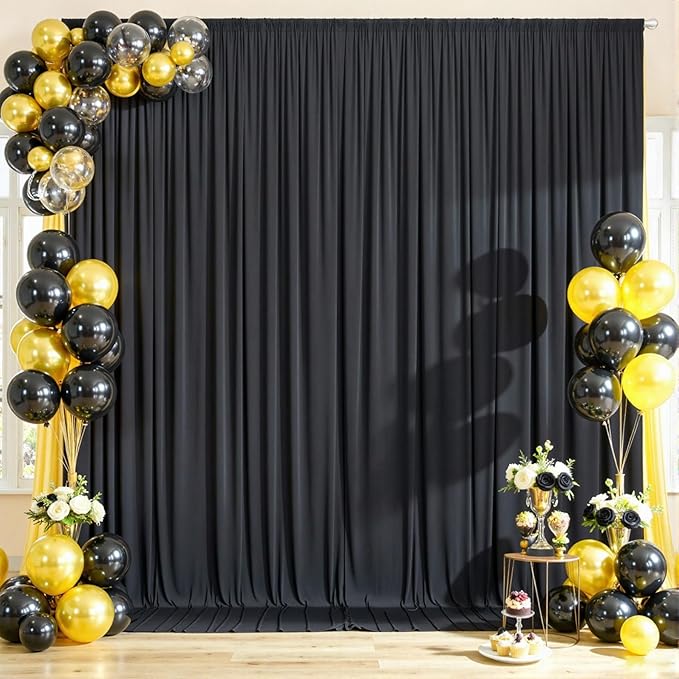 30ftx10ft Wrinkle Free Black Backdrop Curtain - Image 5