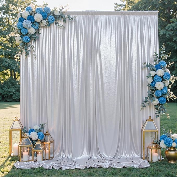 20x10FT Silver Sequin Backdrop by Unknown