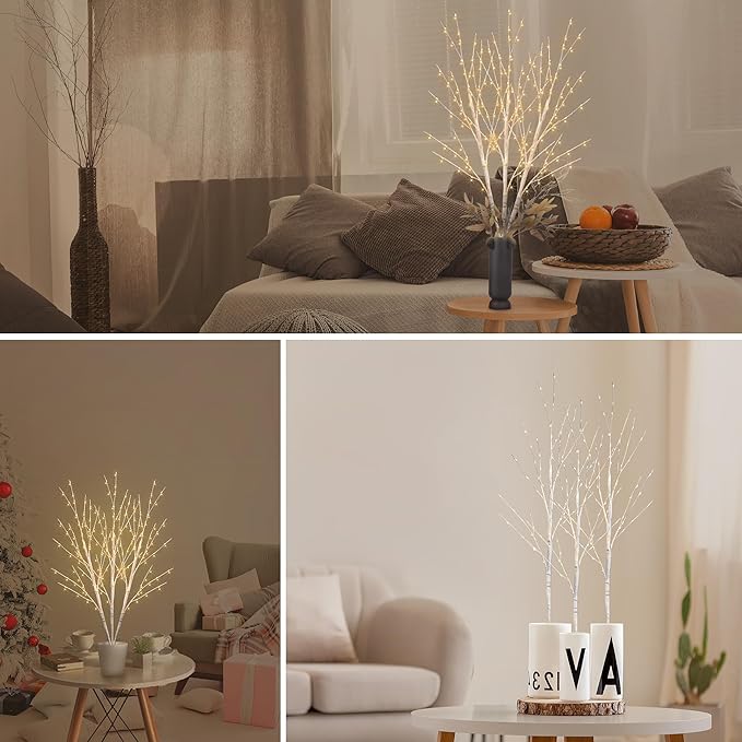 Bexdir Lighted Birch White Tree Branches 33IN 180LED - Image 8