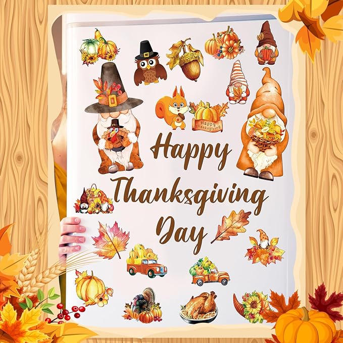 25 Pieces Thanksgiving Harvest Decoration Magnets - Image 4