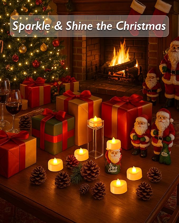 Raycare 50 Pack LED Tea Lights Battery Operated, 200+Hour Flickering Votive - Image 6
