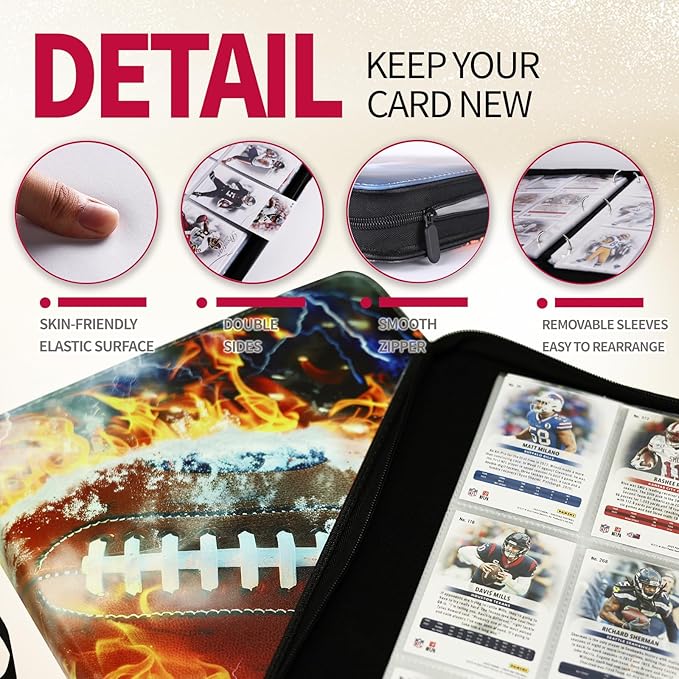 1080 Pockets Football Card Binder 9 Pocket, Trading Card Binder - Image 3