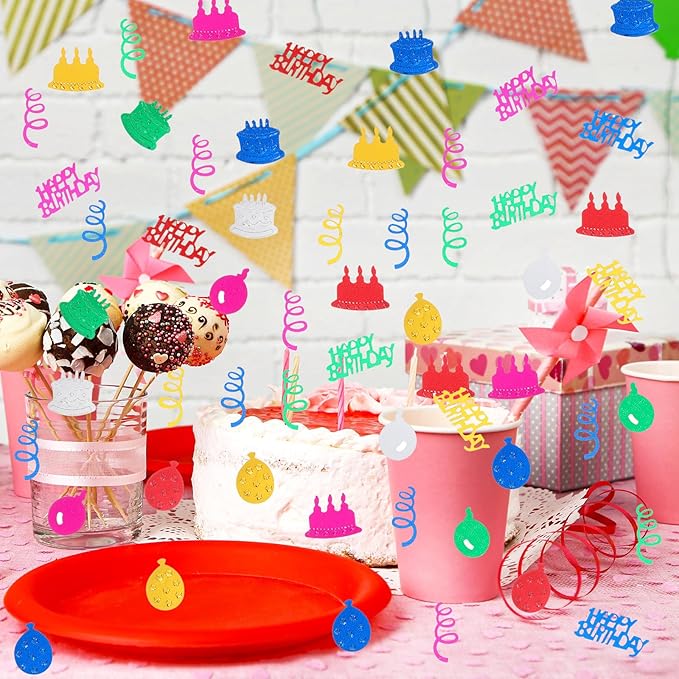 3000PCS Happy Birthday Confetti, Colorful Table Confetti, Metallic Foil - Image 6
