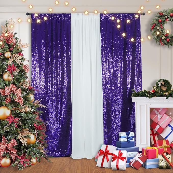 SquarePie Sequin Backdrop Curtain Non-Transparent Sparkly Background - Image 2