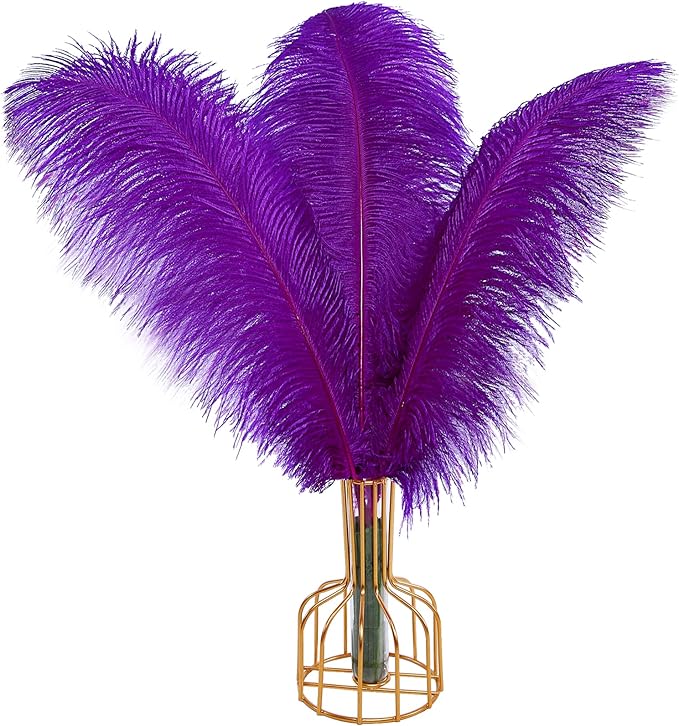THARAHT 12pcs Purple Ostrich Feathers Natural Bulk 16-18Inch 40cm-45cm by THARAHT