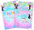 Tie Dye Trampoline Birthday Invitations, Let's Jump! Birthday Party Invite by GREOXG