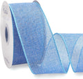 Ribbli Baby Blue Burlap Wired Ribbon, 2-1/2” Inch x Continuous 20 Yard by Ribbli
