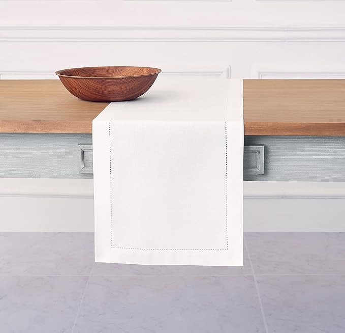 Solino Home White Table Runner 48 Inches by SolinoHome
